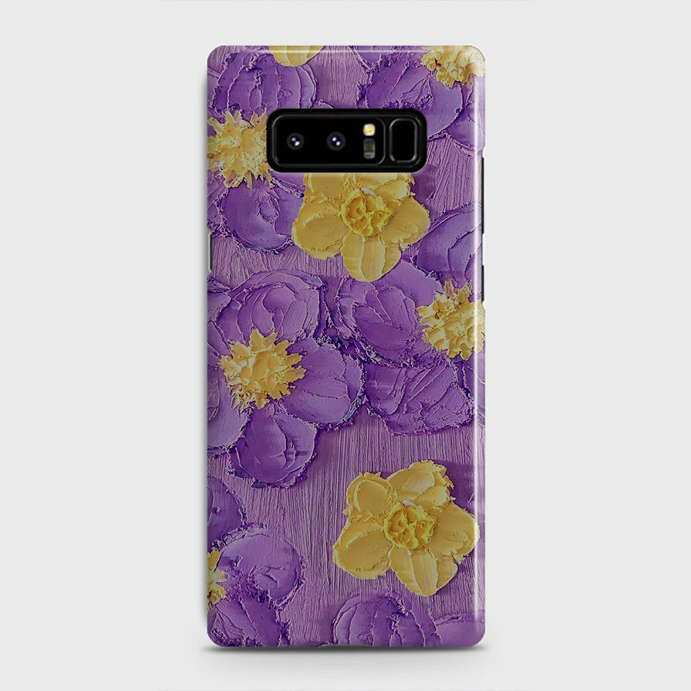 Samsung Galaxy Note 8 Cover - Floral Series - Design 8 - Purple & Yellow - Matte Finish - Snap On Hard Case with LifeTime Colors Guarantee