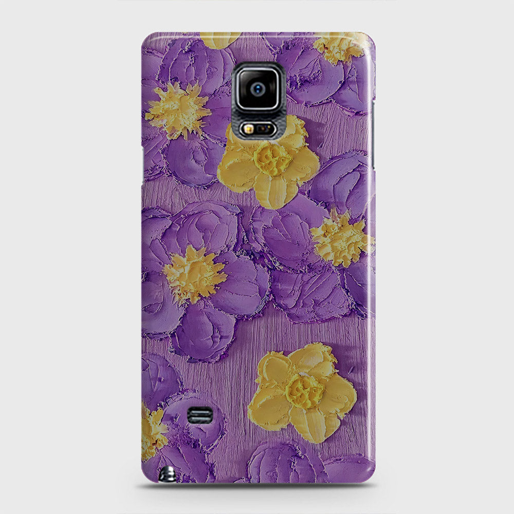 Samsung Galaxy Note Edge Cover - Floral Series - Design 8 - Purple & Yellow - Matte Finish - Snap On Hard Case with LifeTime Colors Guarantee