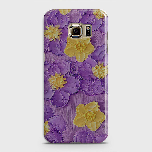 Samsung Galaxy S6 Cover - Floral Series - Design 8 - Purple & Yellow - Matte Finish - Snap On Hard Case with LifeTime Colors Guarantee