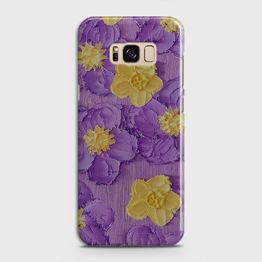 Samsung Galaxy S8 Cover - Floral Series - Design 8 - Purple & Yellow - Matte Finish - Snap On Hard Case with LifeTime Colors Guarantee