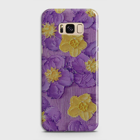 Samsung Galaxy S8 Plus Cover - Floral Series - Design 8 - Purple & Yellow - Matte Finish - Snap On Hard Case with LifeTime Colors Guarantee