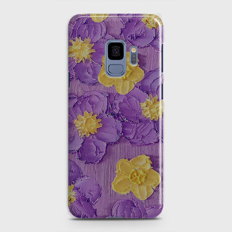 Samsung Galaxy S9 Cover - Floral Series - Design 8 - Purple & Yellow - Matte Finish - Snap On Hard Case with LifeTime Colors Guarantee