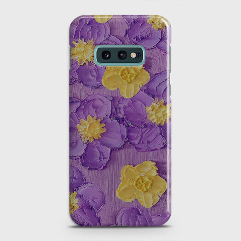 Samsung Galaxy S10e Cover - Floral Series - Design 8 - Purple & Yellow - Matte Finish - Snap On Hard Case with LifeTime Colors Guarantee