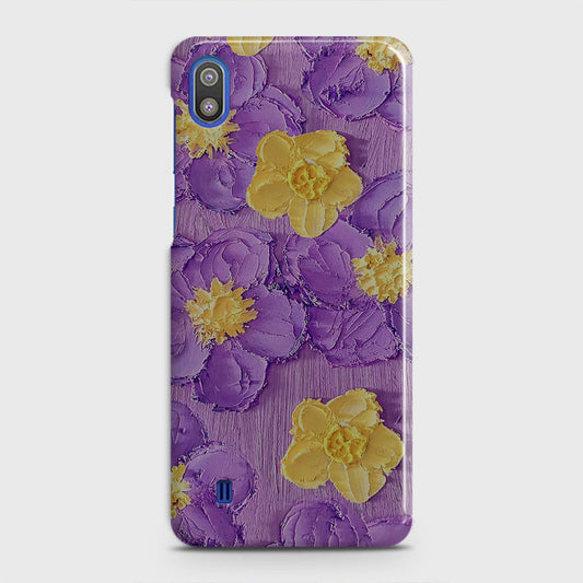 Samsung Galaxy A10 Cover - Floral Series - Design 8 - Purple & Yellow - Matte Finish - Snap On Hard Case with LifeTime Colors Guarantee