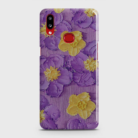 Samsung Galaxy A10s Cover - Floral Series - Design 8 - Purple & Yellow - Matte Finish - Snap On Hard Case with LifeTime Colors Guarantee