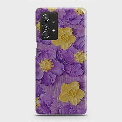 Samsung Galaxy A52 Cover - Floral Series - Design 8 - Purple & Yellow - Matte Finish - Snap On Hard Case with LifeTime Colors Guarantee