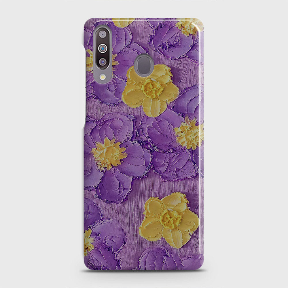 Samsung Galaxy M30 Cover - Floral Series - Design 8 - Purple & Yellow - Matte Finish - Snap On Hard Case with LifeTime Colors Guarantee