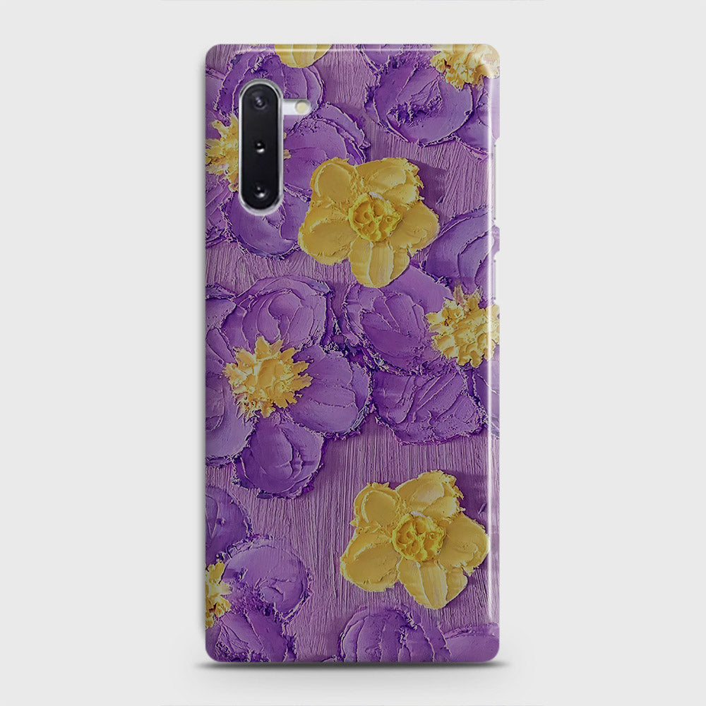 Samsung Galaxy Note 10 Cover - Floral Series - Design 8 - Purple & Yellow - Matte Finish - Snap On Hard Case with LifeTime Colors Guarantee