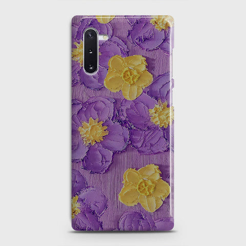 Samsung Galaxy Note 10 Cover - Floral Series - Design 8 - Purple & Yellow - Matte Finish - Snap On Hard Case with LifeTime Colors Guarantee