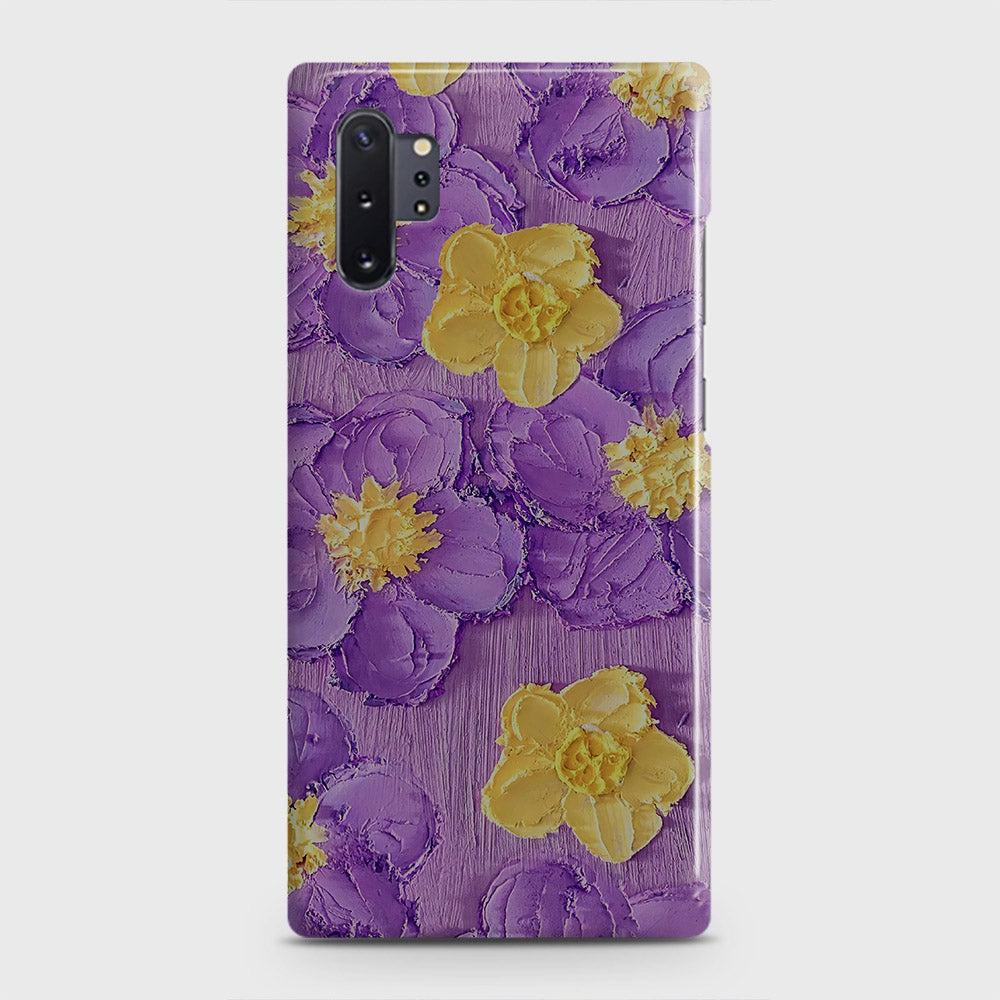 Samsung Galaxy Note 10 Plus Cover - Floral Series - Design 8 - Purple & Yellow - Matte Finish - Snap On Hard Case with LifeTime Colors Guarantee