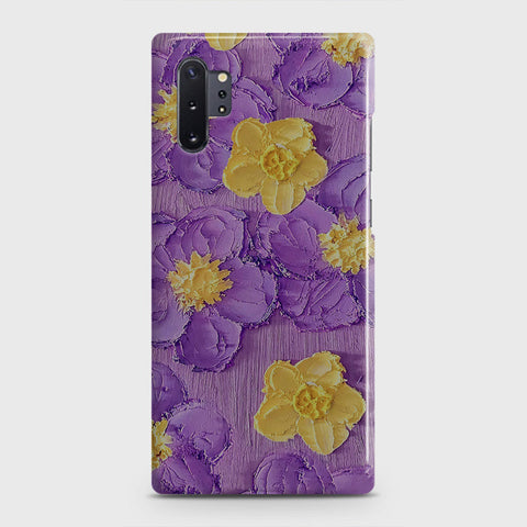 Samsung Galaxy Note 10 Plus Cover - Floral Series - Design 8 - Purple & Yellow - Matte Finish - Snap On Hard Case with LifeTime Colors Guarantee