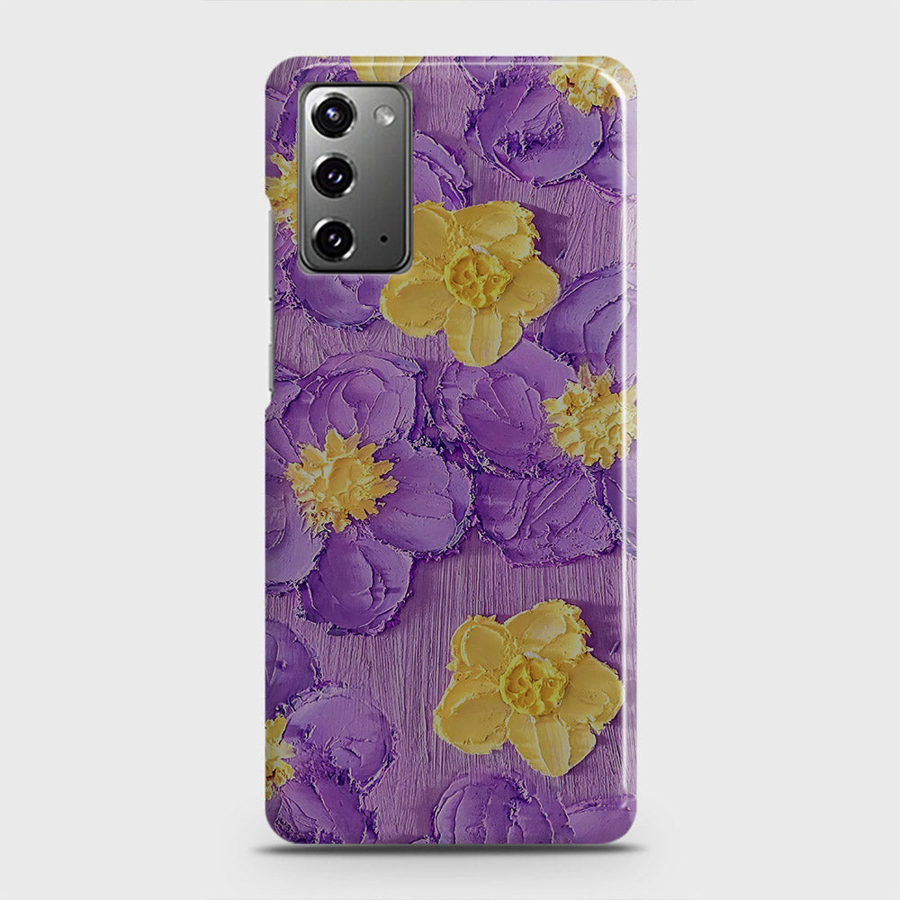 Samsung Galaxy Note 20 Cover - Floral Series - Design 8 - Purple & Yellow - Matte Finish - Snap On Hard Case with LifeTime Colors Guarantee