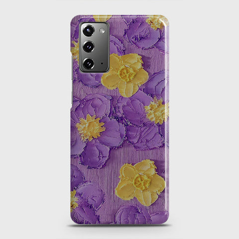 Samsung Galaxy Note 20 Cover - Floral Series - Design 8 - Purple & Yellow - Matte Finish - Snap On Hard Case with LifeTime Colors Guarantee