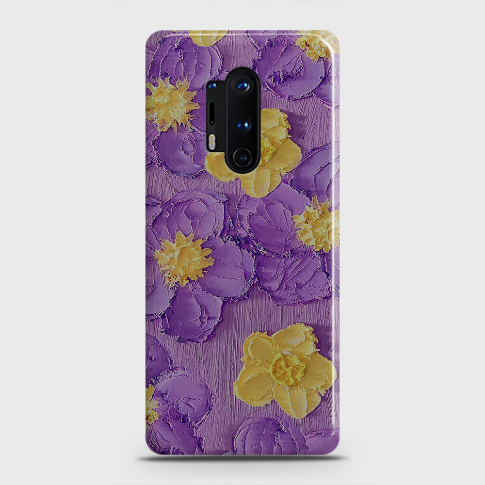 OnePlus 8 Pro Cover - Floral Series - Design 8 - Purple & Yellow - Matte Finish - Snap On Hard Case with LifeTime Colors Guarantee