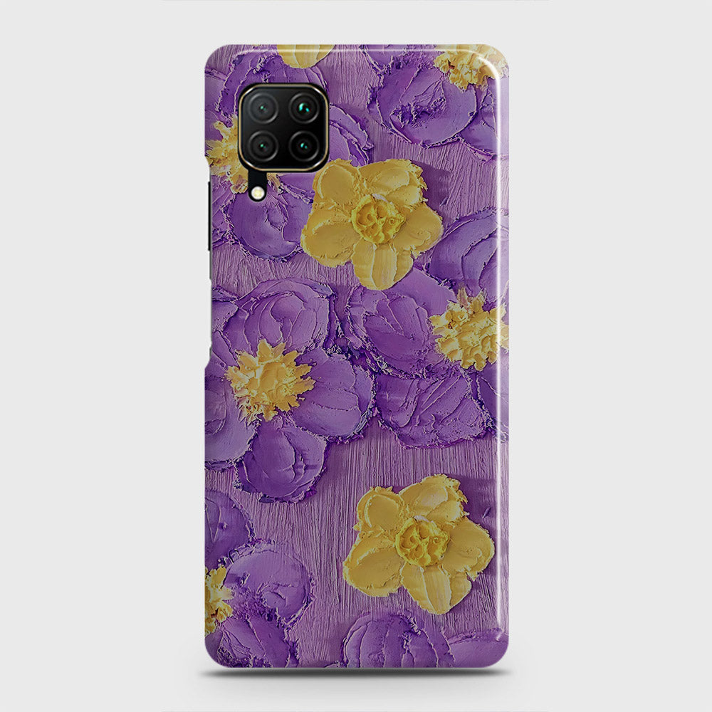 Huawei P40 lite Cover - Floral Series - Design 8 - Purple & Yellow - Matte Finish - Snap On Hard Case with LifeTime Colors Guarantee