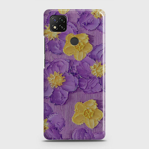 Xiaomi Redmi 9C Cover - Floral Series - Design 8 - Purple & Yellow - Matte Finish - Snap On Hard Case with LifeTime Colors Guarantee