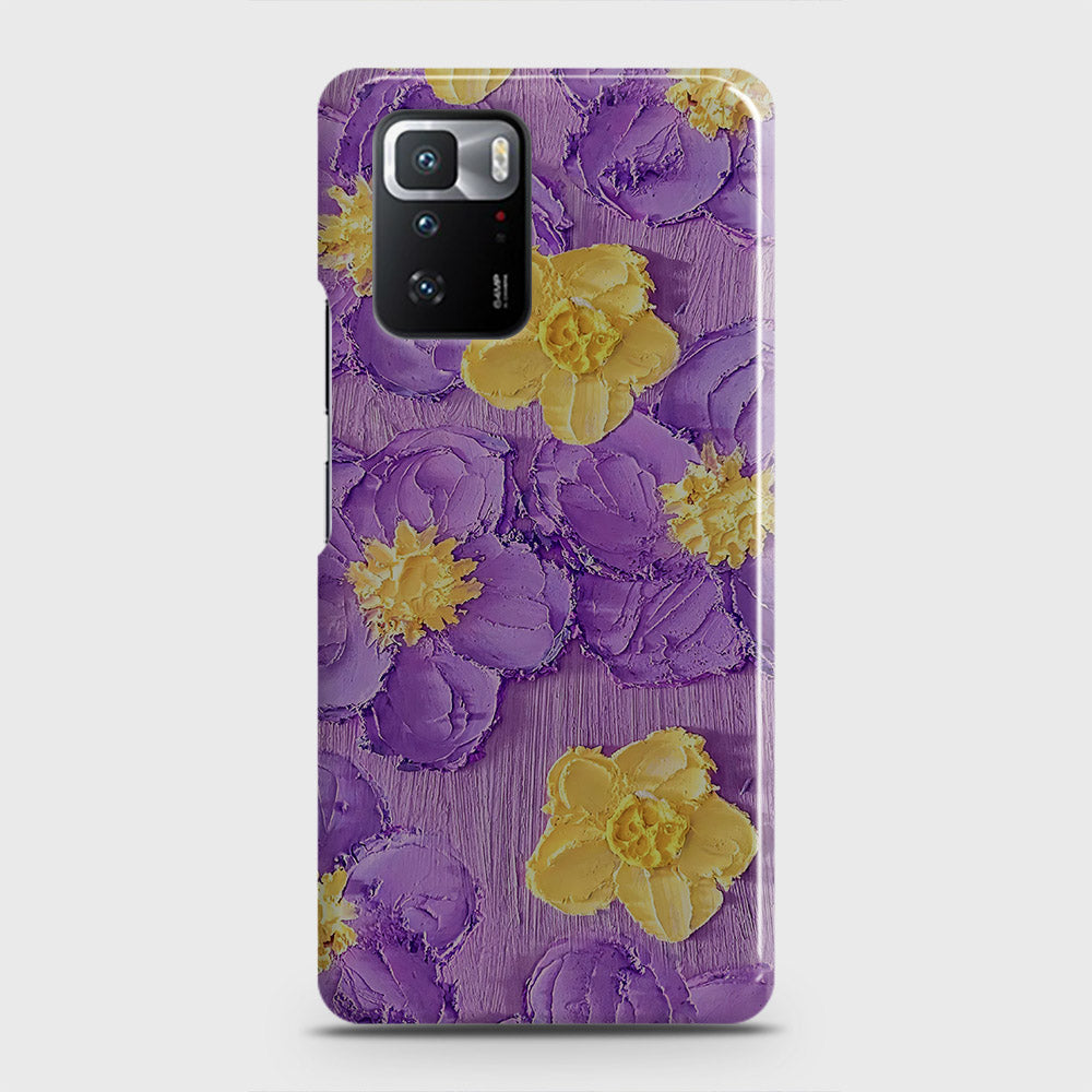 Xiaomi Poco X3 GT Cover - Floral Series - Design 8 - Purple & Yellow - Matte Finish - Snap On Hard Case with LifeTime Colors Guarantee