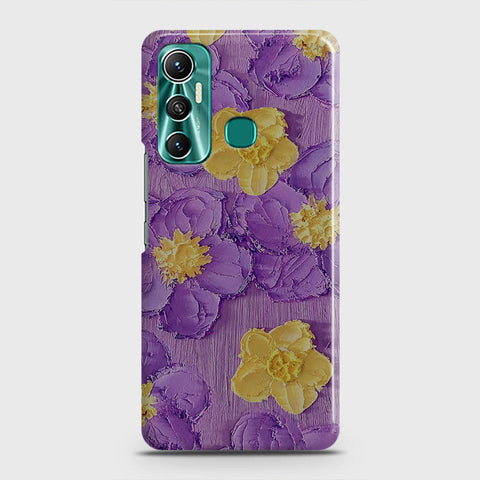 Infinix Hot 11 Cover - Floral Series - Design 8 - Purple & Yellow - Matte Finish - Snap On Hard Case with LifeTime Colors Guarantee