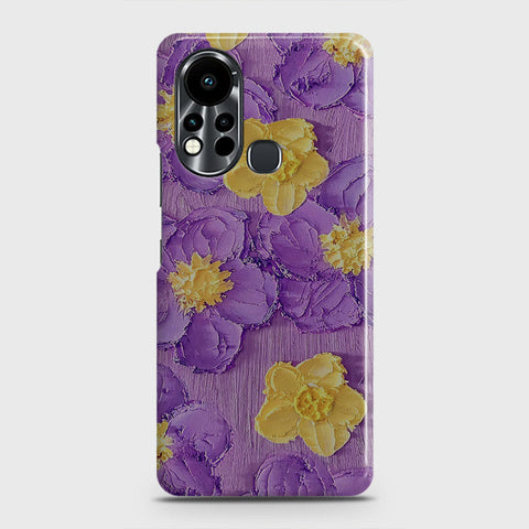 Infinix Hot 11s Cover - Floral Series - Design 8 - Purple & Yellow - Matte Finish - Snap On Hard Case with LifeTime Colors Guarantee