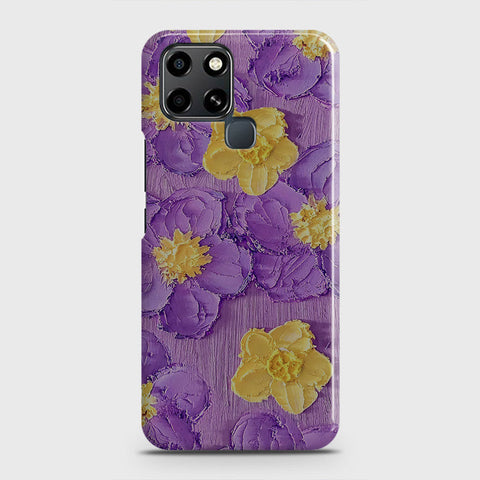 Infinix Smart 6 Cover - Floral Series - Design 8 - Purple & Yellow - Matte Finish - Snap On Hard Case with LifeTime Colors Guarantee