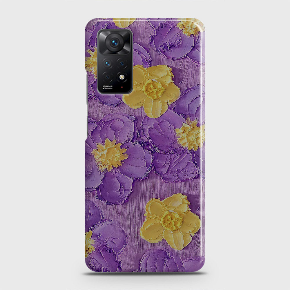 Xiaomi Redmi Note 11 Pro Cover - Floral Series - Design 8 - Purple & Yellow - Matte Finish - Snap On Hard Case with LifeTime Colors Guarantee