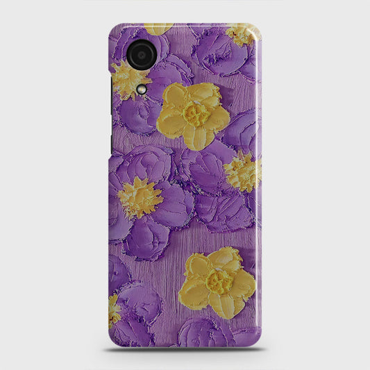 Samsung Galaxy A03 Core Cover - Floral Series - Design 8 - Purple & Yellow - Matte Finish - Snap On Hard Case with LifeTime Colors Guarantee