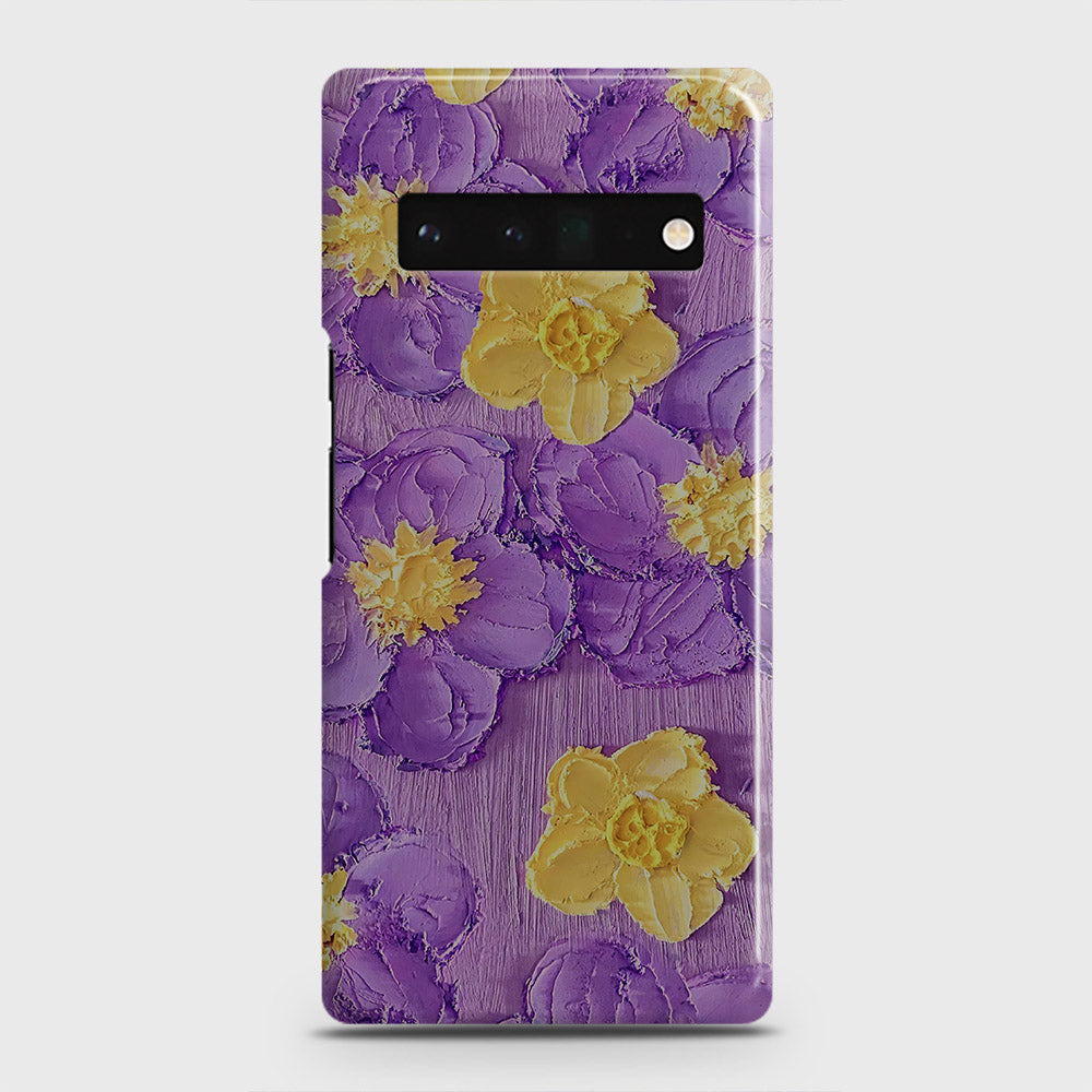 Google Pixel 6 Pro Cover - Floral Series - Design 8 - Purple & Yellow - Matte Finish - Snap On Hard Case with LifeTime Colors Guarantee