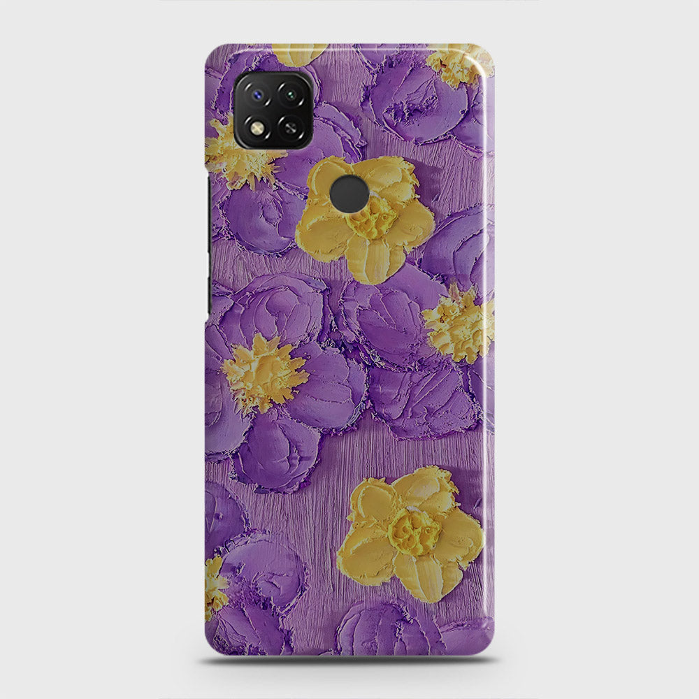 Xiaomi Redmi 10A Cover - Floral Series - Design 8 - Purple & Yellow - Matte Finish - Snap On Hard Case with LifeTime Colors Guarantee