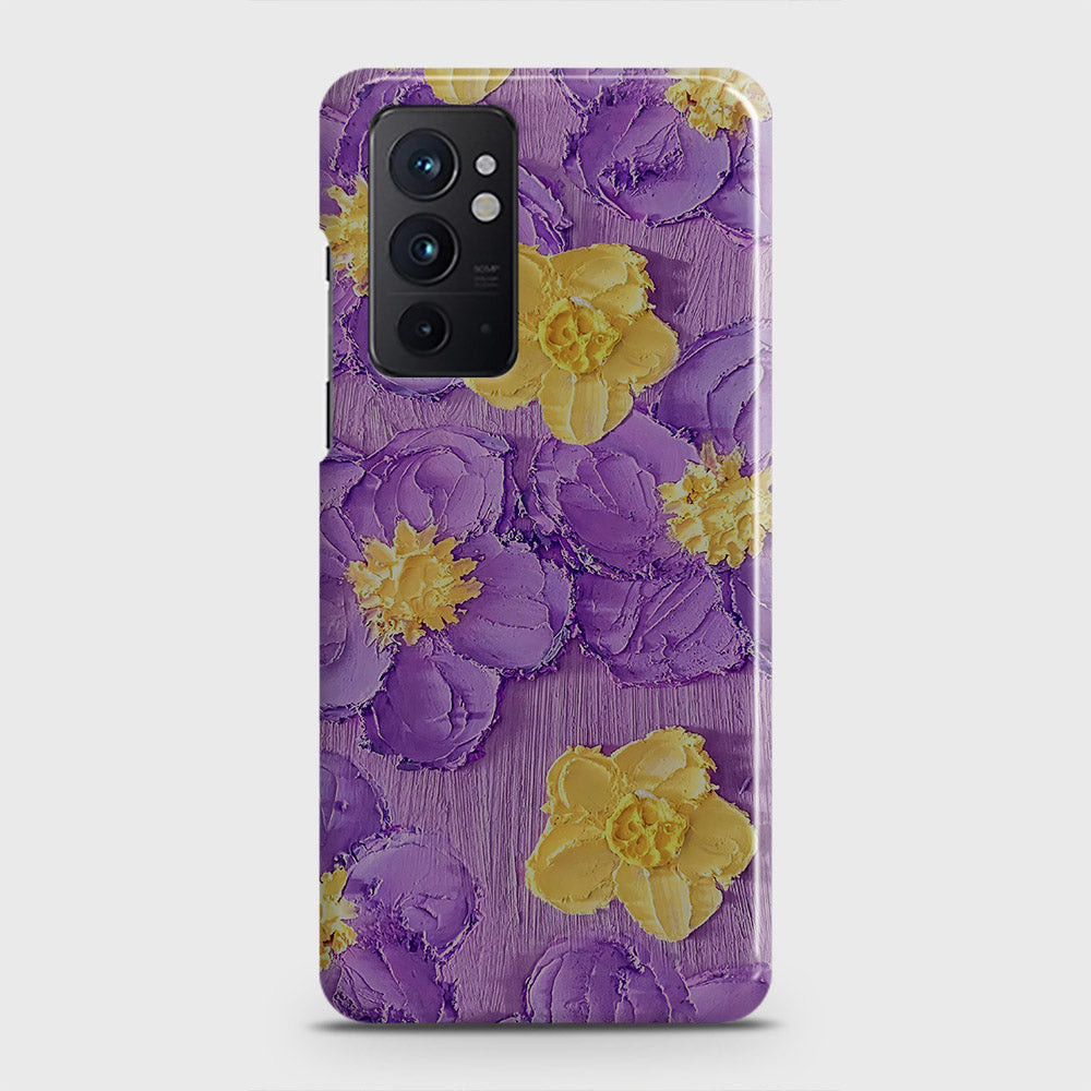 OnePlus 9RT 5G Cover - Floral Series - Design 8 - Purple & Yellow - Matte Finish - Snap On Hard Case with LifeTime Colors Guarantee