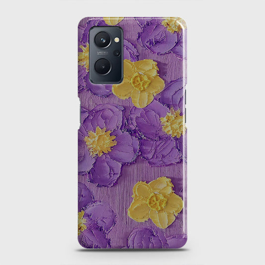 Realme 9i Cover - Floral Series - Design 8 - Purple & Yellow - Matte Finish - Snap On Hard Case with LifeTime Colors Guarantee