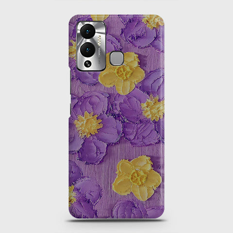 Infinix Hot 12 Play Cover - Floral Series - Design 8 - Purple & Yellow - Matte Finish - Snap On Hard Case with LifeTime Colors Guarantee