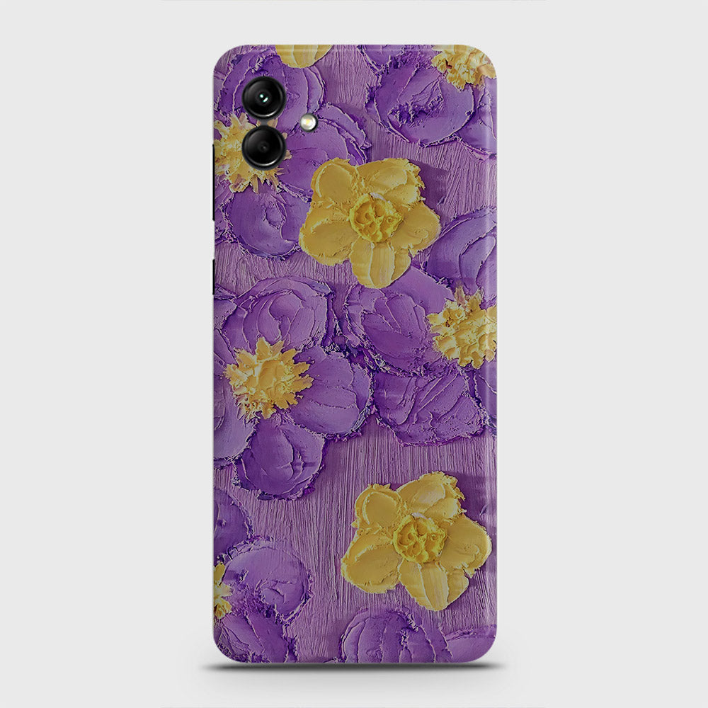 Samsung Galaxy A04 Cover - Floral Series - Design 8 - Purple & Yellow - Matte Finish - Snap On Hard Case with LifeTime Colors Guarantee