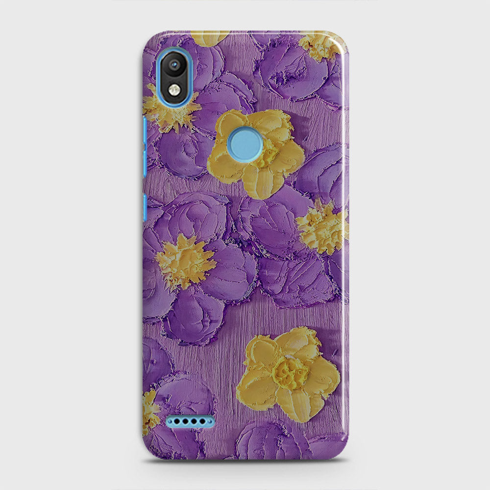 Infinix Smart 2 / X5515 Cover - Floral Series - Design 8 - Purple & Yellow - Matte Finish - Snap On Hard Case with LifeTime Colors Guarantee