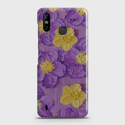 Infinix Smart 4 Cover - Floral Series - Design 8 - Purple & Yellow - Matte Finish - Snap On Hard Case with LifeTime Colors Guarantee