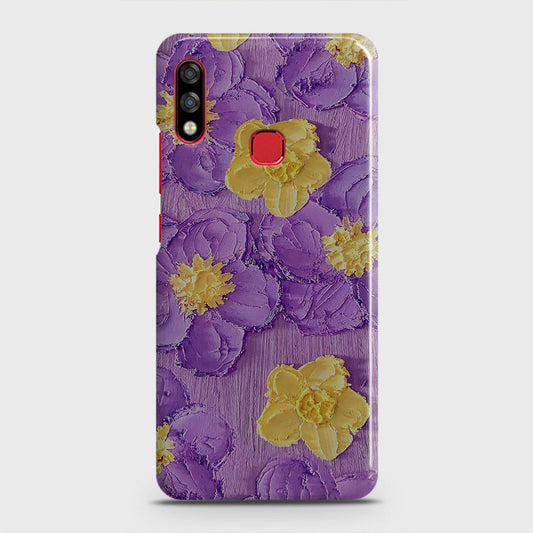 Infinix Hot 7 Pro Cover - Floral Series - Design 8 - Purple & Yellow - Matte Finish - Snap On Hard Case with LifeTime Colors Guarantee