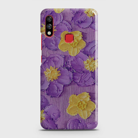 Infinix Hot 7 Pro Cover - Floral Series - Design 8 - Purple & Yellow - Matte Finish - Snap On Hard Case with LifeTime Colors Guarantee