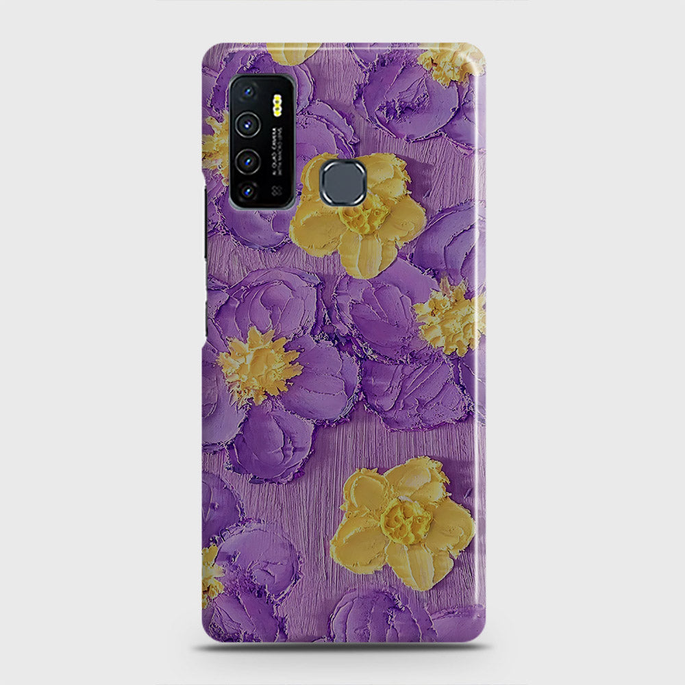 Infinix Hot 9 Pro Cover - Floral Series - Design 8 - Purple & Yellow - Matte Finish - Snap On Hard Case with LifeTime Colors Guarantee