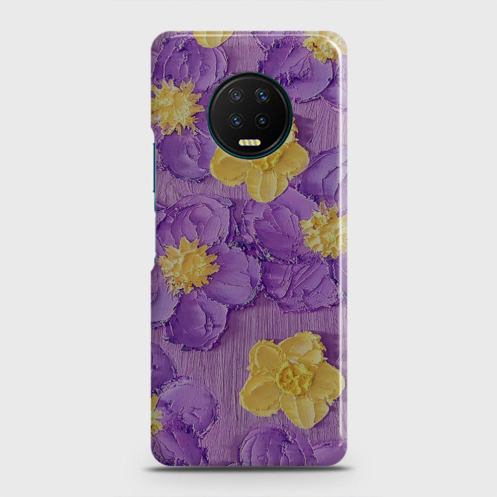 Infinix Note 7 Cover - Floral Series - Design 8 - Purple & Yellow - Matte Finish - Snap On Hard Case with LifeTime Colors Guarantee