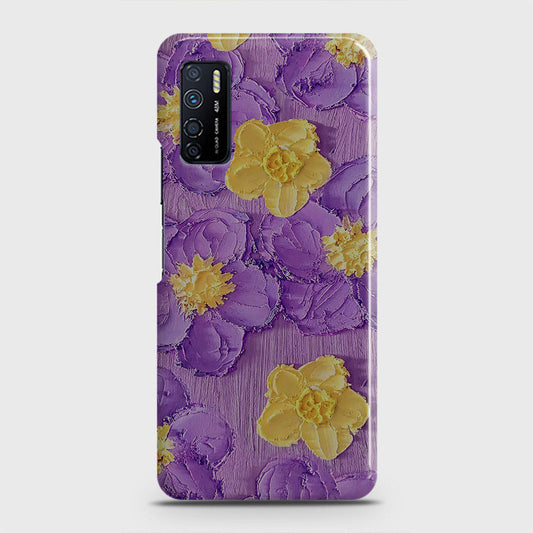 Infinix Note 7 Lite Cover - Floral Series - Design 8 - Purple & Yellow - Matte Finish - Snap On Hard Case with LifeTime Colors Guarantee