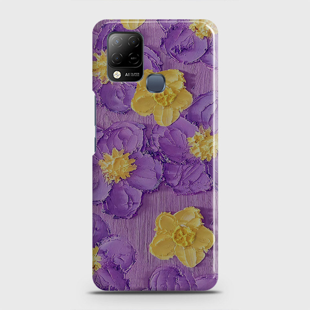 Infinix Hot 10s Cover - Floral Series - Design 8 - Purple & Yellow - Matte Finish - Snap On Hard Case with LifeTime Colors Guarantee