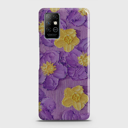 Infinix Note 8 Cover - Floral Series - Design 8 - Purple & Yellow - Matte Finish - Snap On Hard Case with LifeTime Colors Guarantee