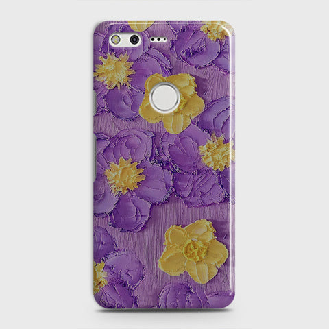 Google Pixel Cover - Floral Series - Design 8 - Purple & Yellow - Matte Finish - Snap On Hard Case with LifeTime Colors Guarantee