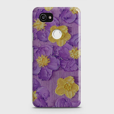 Google Pixel 2 XL Cover - Floral Series - Design 8 - Purple & Yellow - Matte Finish - Snap On Hard Case with LifeTime Colors Guarantee