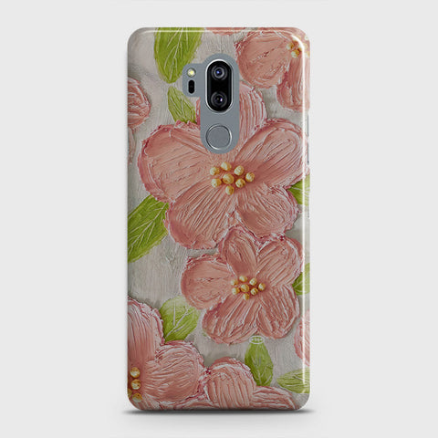 LG G7 ThinQ Cover - Floral Series  - Design 9 - Pink & Green - Matte Finish - Snap On Hard Case with LifeTime Colors Guarantee