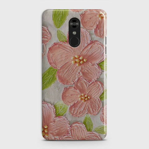 LG Stylo 4 Cover - Floral Series  - Design 9 - Pink & Green - Matte Finish - Snap On Hard Case with LifeTime Colors Guarantee