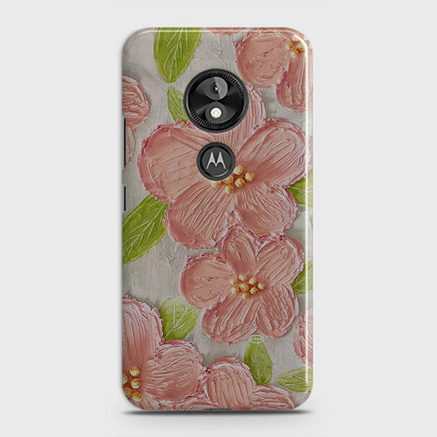 Motorola Moto E5 / G6 Play Cover - Floral Series - Design 9 - Pink & Green - Matte Finish - Snap On Hard Case with LifeTime Colors Guarantee