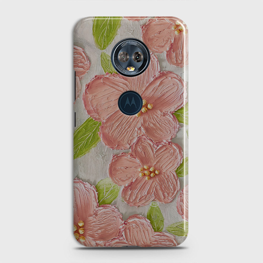 Motorola E5 Plus Cover - Floral Series - Design 9 - Pink & Green - Matte Finish - Snap On Hard Case with LifeTime Colors Guarantee