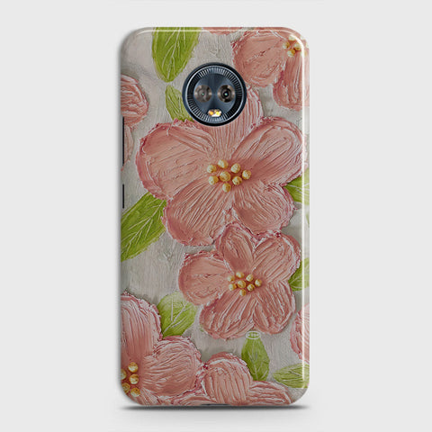 Motorola Moto G6 Cover - Floral Series - Design 9 - Pink & Green - Matte Finish - Snap On Hard Case with LifeTime Colors Guarantee