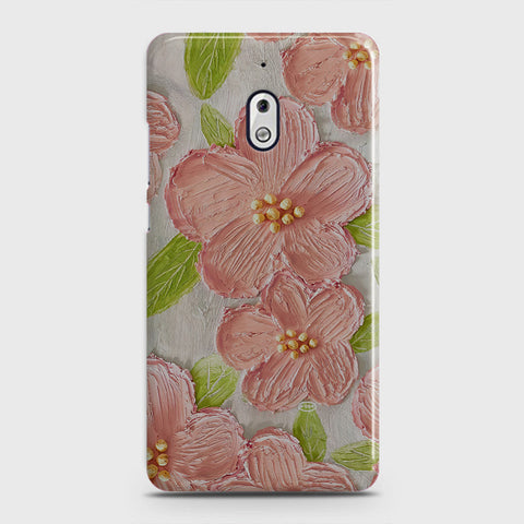 Nokia 2.1 Cover - Floral Series - Design 9 - Pink & Green - Matte Finish - Snap On Hard Case with LifeTime Colors Guarantee