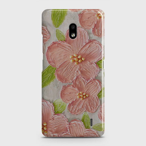 Nokia 2.2 Cover - Floral Series - Design 9 - Pink & Green - Matte Finish - Snap On Hard Case with LifeTime Colors Guarantee